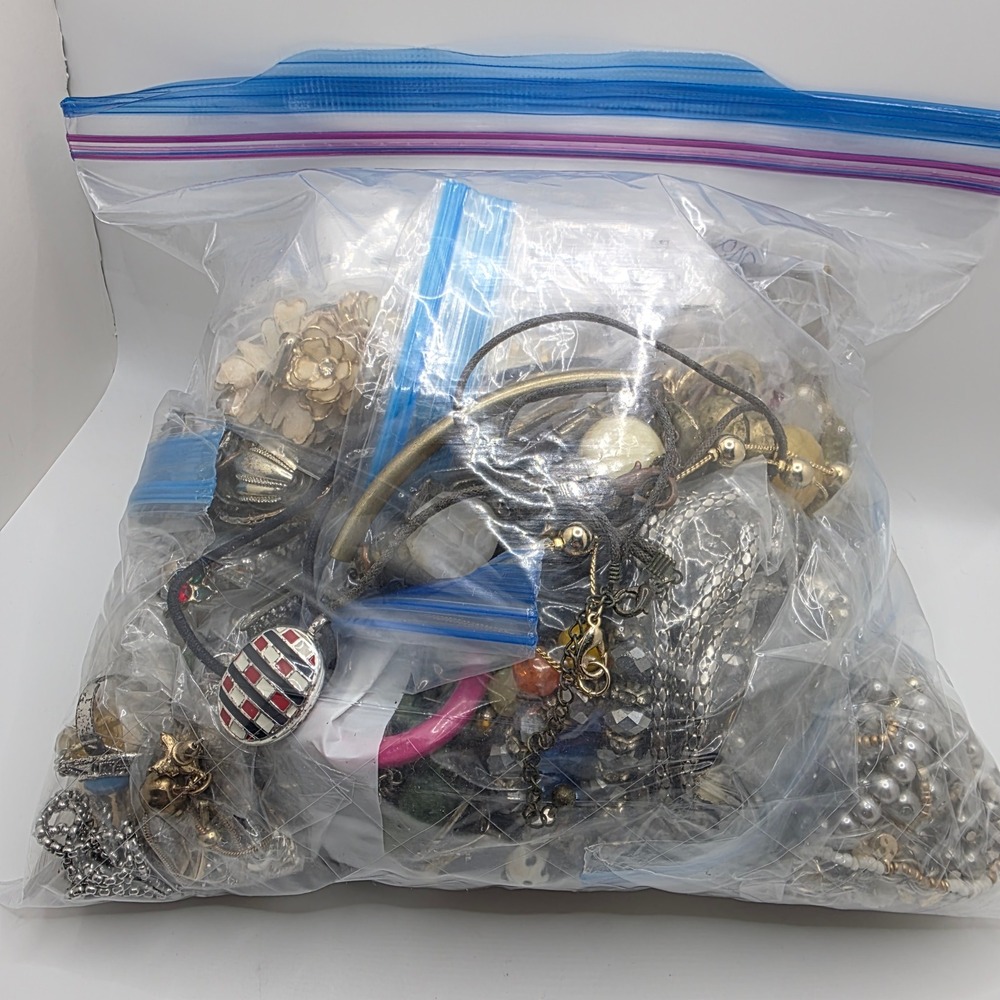 5 LB Bulk Jewelry Lot Scrap Craft Wearable Repurpose Upcycle Beads Chains DIY
